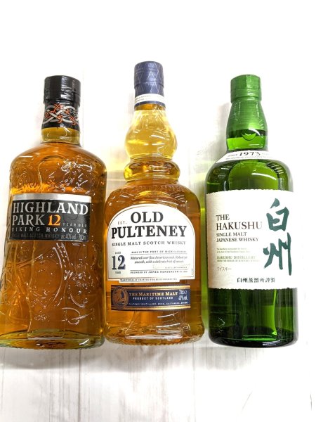 画像1: 白州　1本＆　オールドプルトニー12年　1本　＆ハイランドパーク　12年　ウイスキーセット (1)