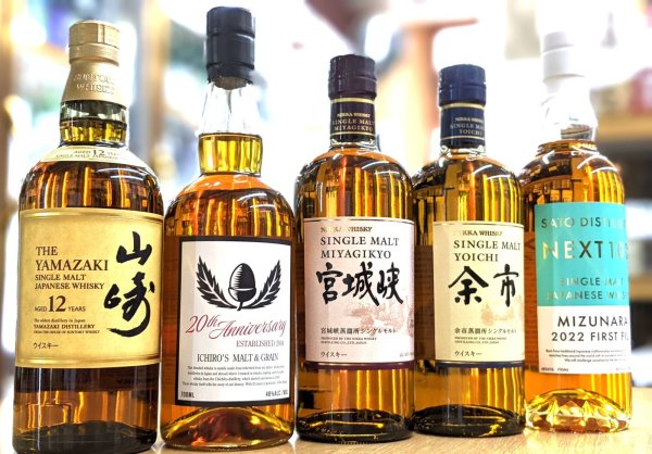 画像1: 山崎１２年　１本　＆　イチローズモルト20周年１本　＆宮城狭　１本　＆余市　１本　＆　NEXT 100　１本　のウイスキーセット (1)