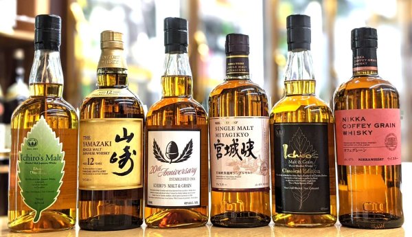 画像1: 山崎１２年　１本　＆イチローDD　１本　＆宮城狭　１本　＆　イチローズ20周年　１本　イチローズモルトクラシカル１本　＆　カフェグレーン１本　のウイスキー定価販売セット (1)